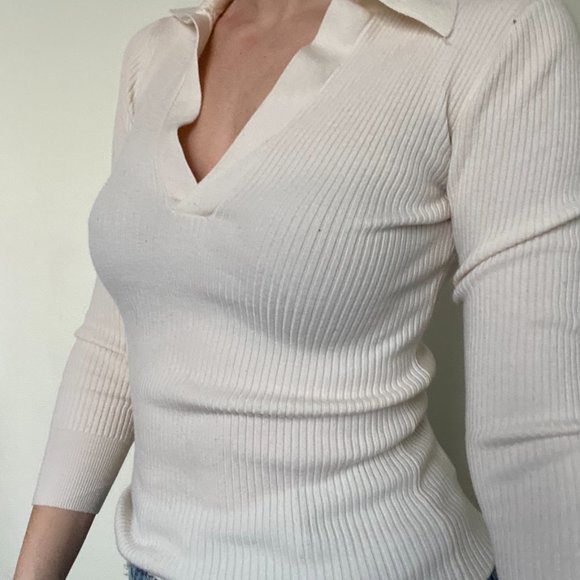Babaton Mcsweeny Ribbed Cream Sweater - Picture 2 of 5